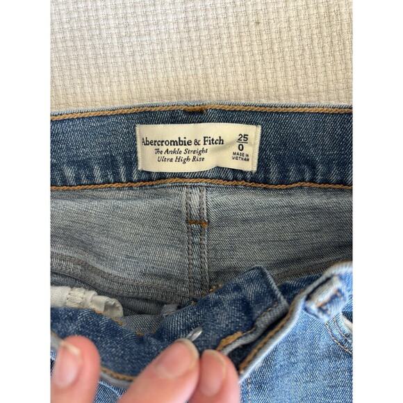 Abercrombie & Fitch Jeans Women's 25 Ankle Straight Ultra High Rise Preppy Minim - Picture 2 of 10
